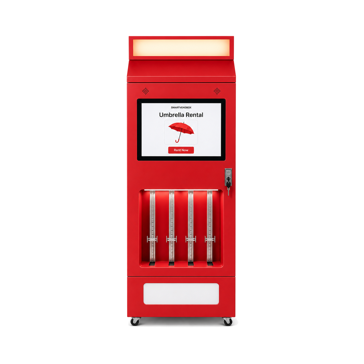 Umbrella rental kiosk — Front