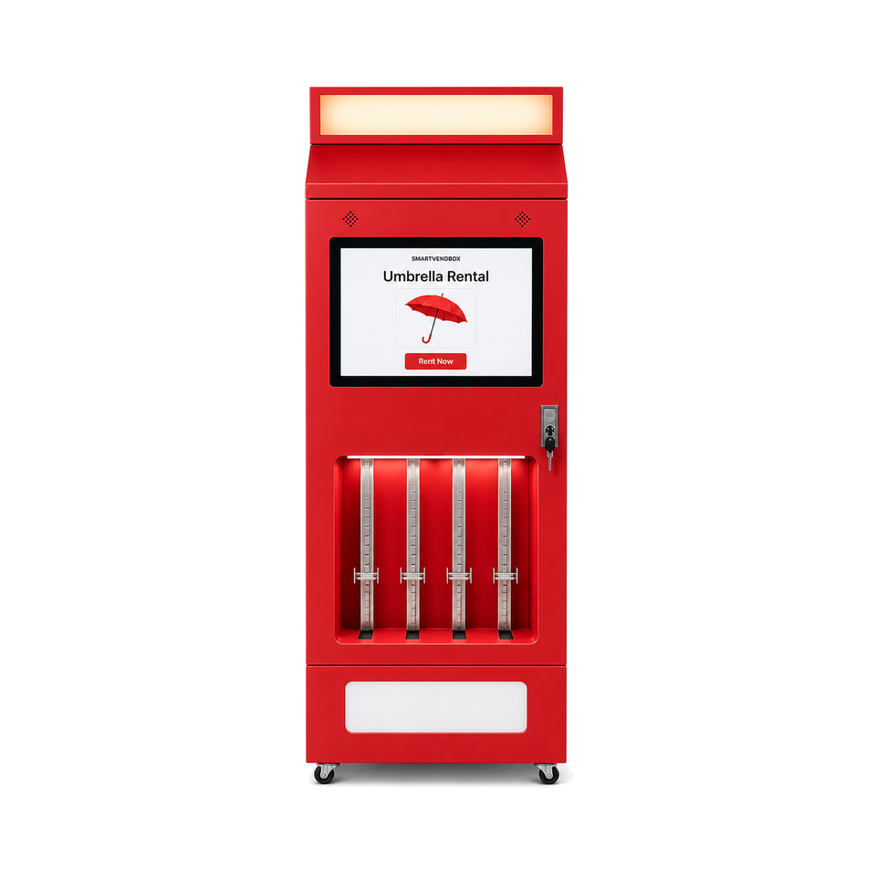 Umbrella rental kiosk