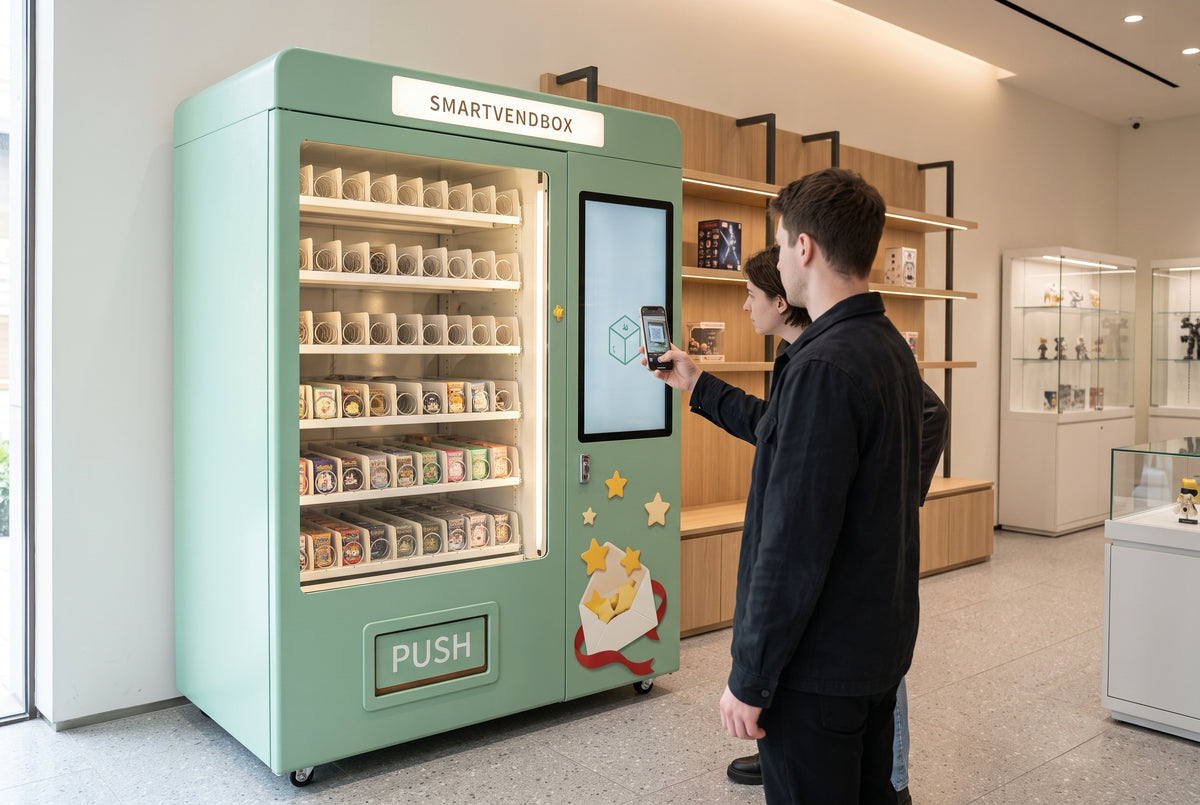SmartVendBox self-service terminal in an airport concourse