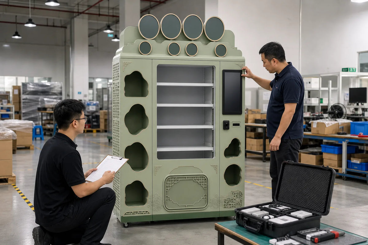 Final inspection of a vending machine before delivery