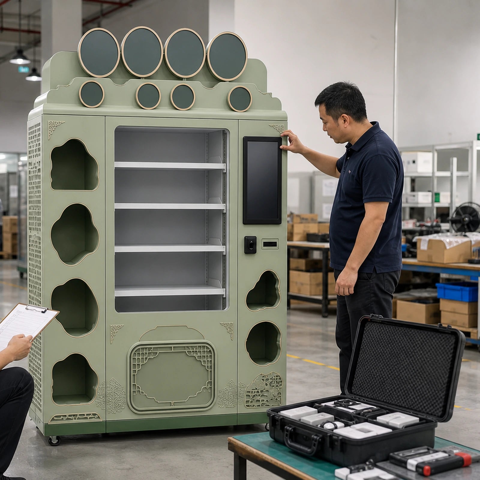 Final outgoing inspection of a vending machine