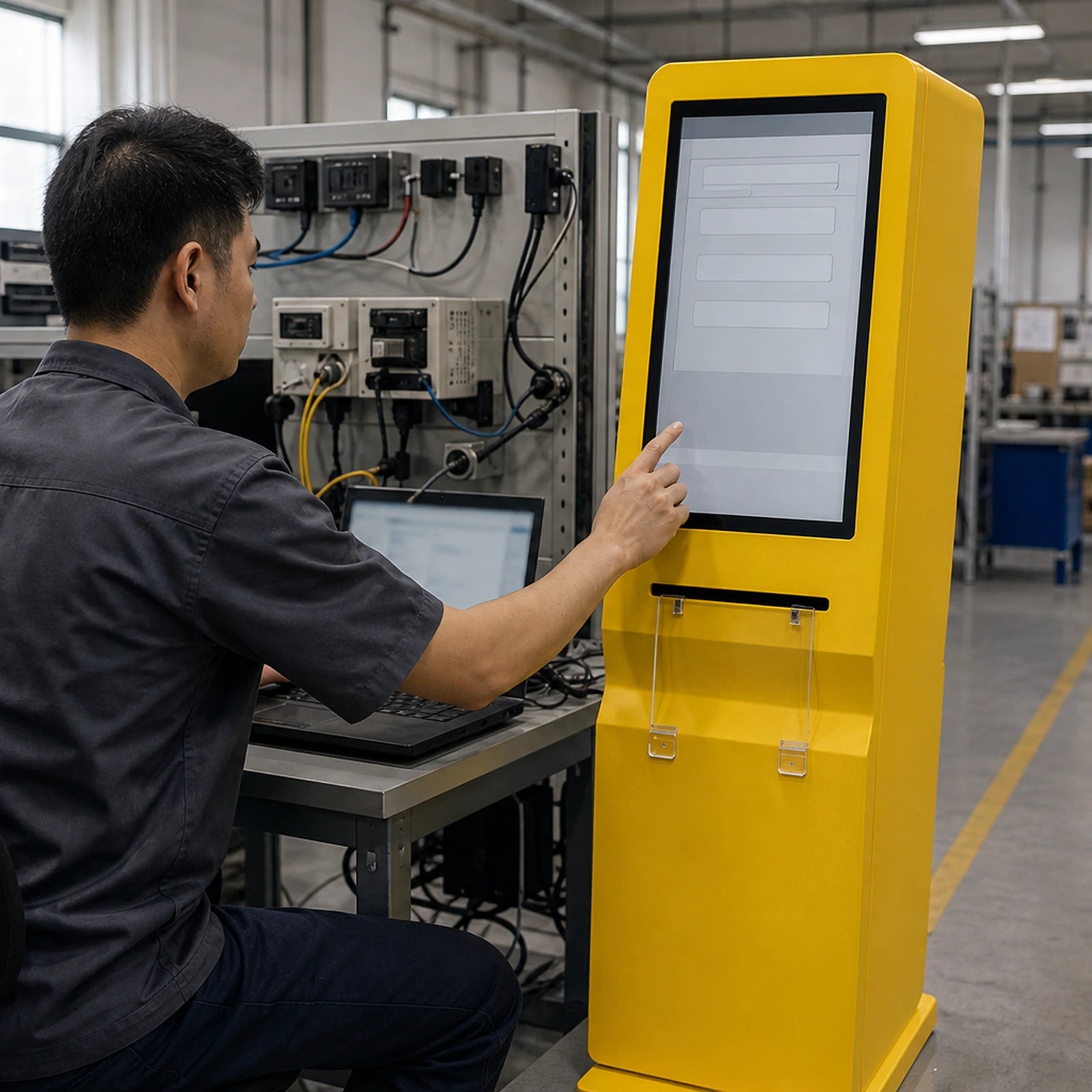 Software configuration on a vending machine before delivery